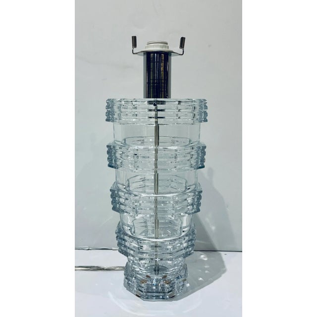 Baker Furniture Company Baker Modern Baccarat Crystal Table Lamp For Sale - Image 4 of 6
