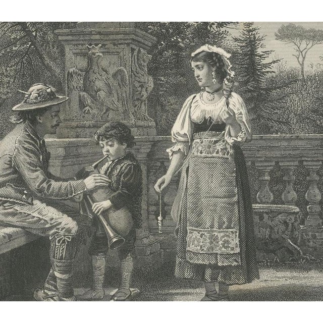 After G.G. Kilburne, George Goodwin Kilburne, in the Borghese Gardens, Rome, 1878, Engraving For Sale - Image 6 of 9