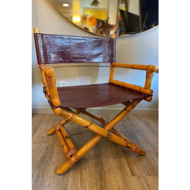 Director's Chair in Leather and Brass by Ryda Levi McGuire, 1960s For Sale - Image 6 of 18