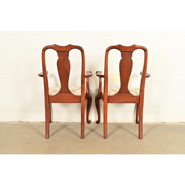Henkel Harris Queen Anne Solid Cherry Wood Dining Chairs | Set of Six For Sale - Image 14 of 16
