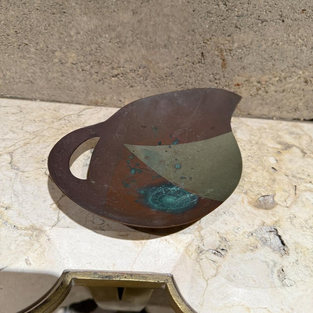 1950s 1950s Los Castillo Patinated Metales Casados Sculptural Dish For Sale - Image 5 of 7