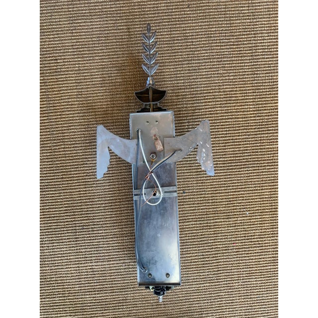 Art Deco Wall Sconces Original Chrome Finish With Frosted Reeded Glass Shades For Sale - Image 9 of 12