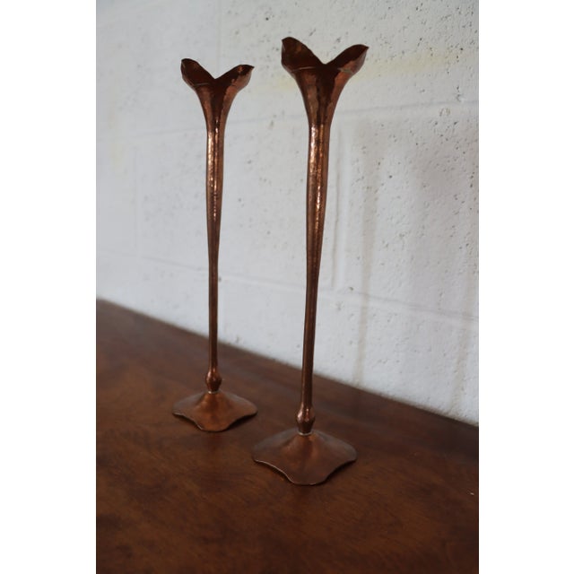 Arts & Crafts Arts & Crafts Copper Hand-Hammered Candlesticks For Sale - Image 3 of 8
