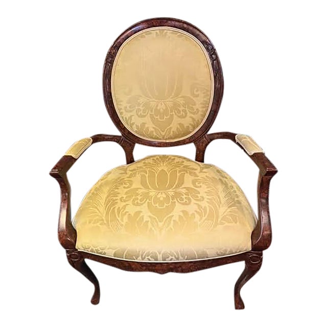 Contemporary Upholstered French Style Designer Armchair For Sale