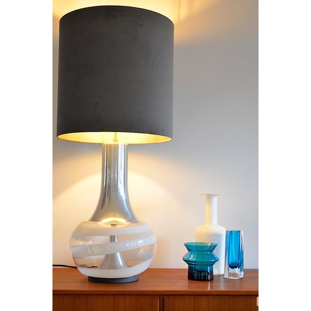 Gray Large Glass Table Lamp from Doria Leuchten, 1970s For Sale - Image 8 of 14
