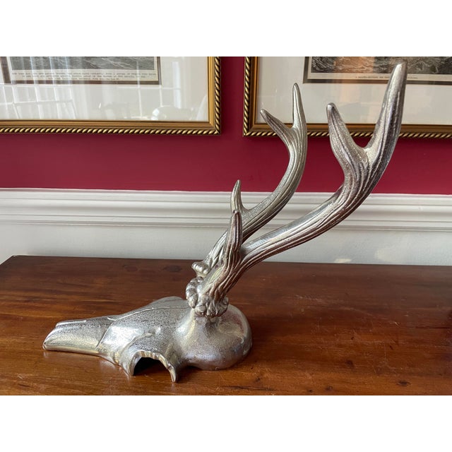 Pair Cast Aluminum Trophy Stag Head Wall Mounts Chairish