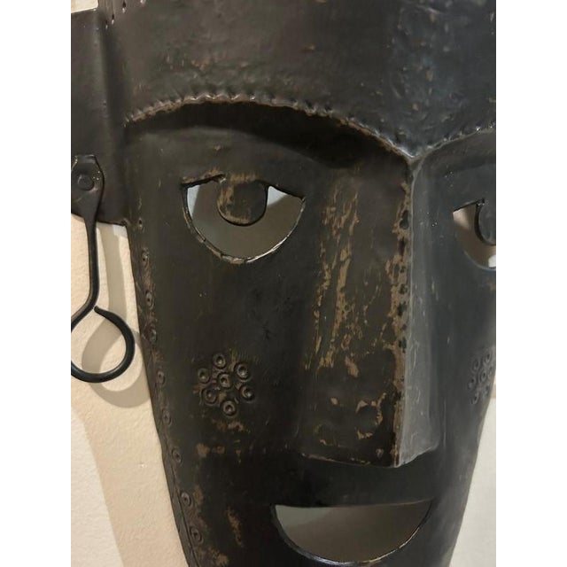 Brutalist Metal Mask, 1970s For Sale - Image 9 of 10