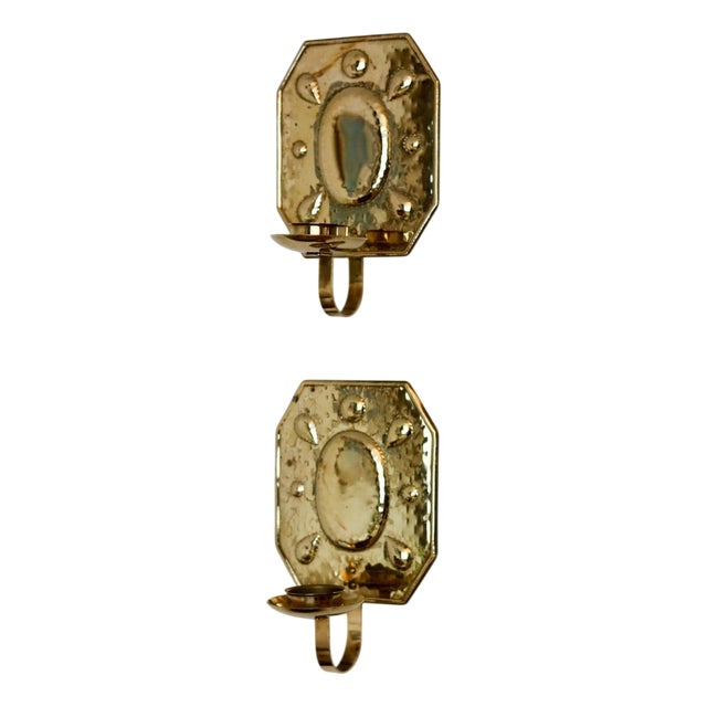Mid-Century Modern Swedish Sconces in Brass, Set of 2 For Sale