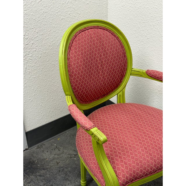 Green Custom Louis XVI-Style Armchair For Sale - Image 8 of 12
