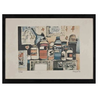 Giuseppe Megna, Still Life, Lithograph, 1979 For Sale