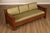 High Quality Oak Frame Sofa with Slatted Backrest and Arms, Custom Upholstered Cushions, Designed After Limbert Model 570...