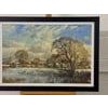 Winter landscape with snow covered fields & farmhouse in the English Countryside by British Artist Art measures 30 x 20...