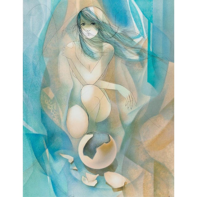 Jean-Baptiste VALADIE (1933) Nude with Broken Globe Original color lithograph Signed in pencil Justified as an artist's...