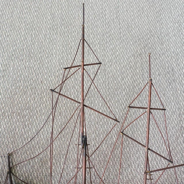 Brutalist Boat with Harbour Village Wall Sculpture by Curtis Jeré for Artisan House, USA, 1970s For Sale - Image 6 of 14