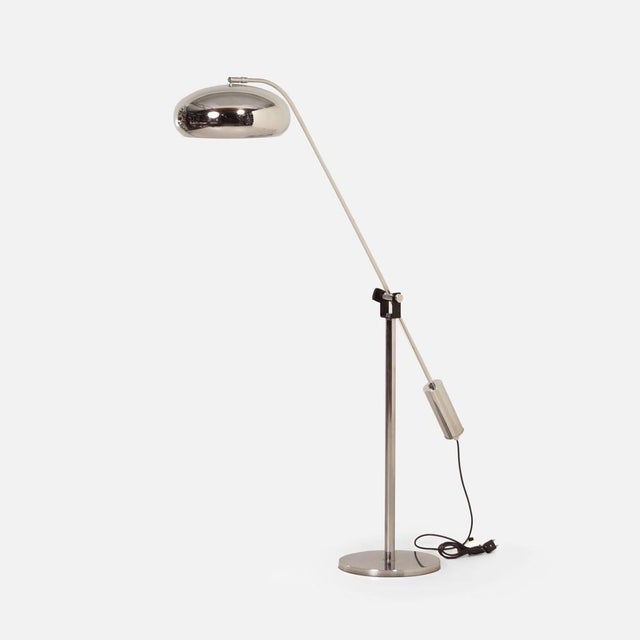 Chrome Space Age Floor Lamp with Adjustable Rod Arm, 1970s For Sale - Image 11 of 12