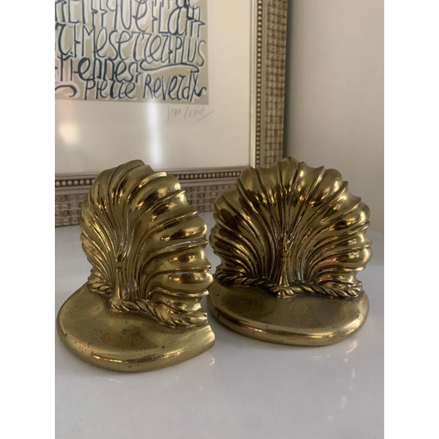 Brass Solid Polished Brass Flower Pod Bookends - A Pair For Sale - Image 8 of 9
