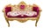 Late 20c French Louis XVI Red Velvet Gilt Beech Settee For Sale