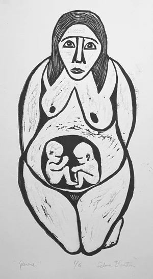 1970s Selma Bluestein Gemini Twins Etching