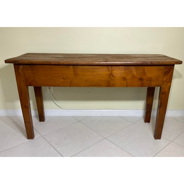 Antique Farmhouse Console Table Handcrafted Rustic Credenza Vintage Country For Sale - Image 10 of 17