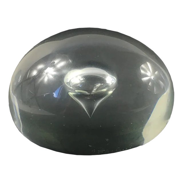 Transparent Murano Glass Paperweight by Alfredo Barbini, Italy, 1970s For Sale