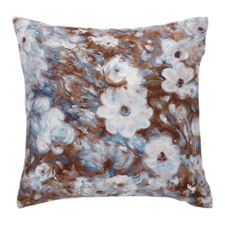 Friends and Anemones Coffee Pillow on Cotton/Linen Blend For Sale