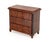 Biedermeier Flame Mahogany Commode, the ogee facade with three drawers flanked by ebonized columns. 36" H x 40.5" W x...
