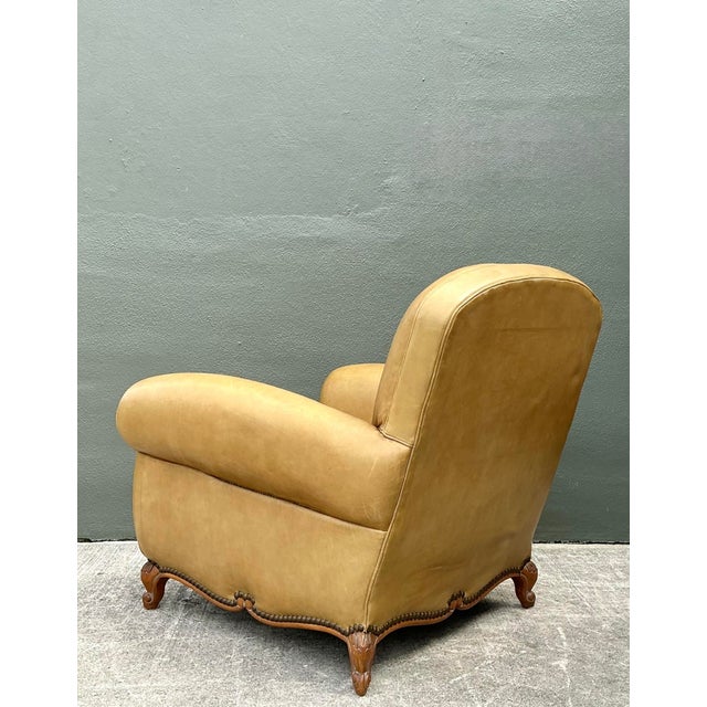 Vintage Ralph Lauren Deco Leather Club Chair For Sale In West Palm - Image 6 of 12