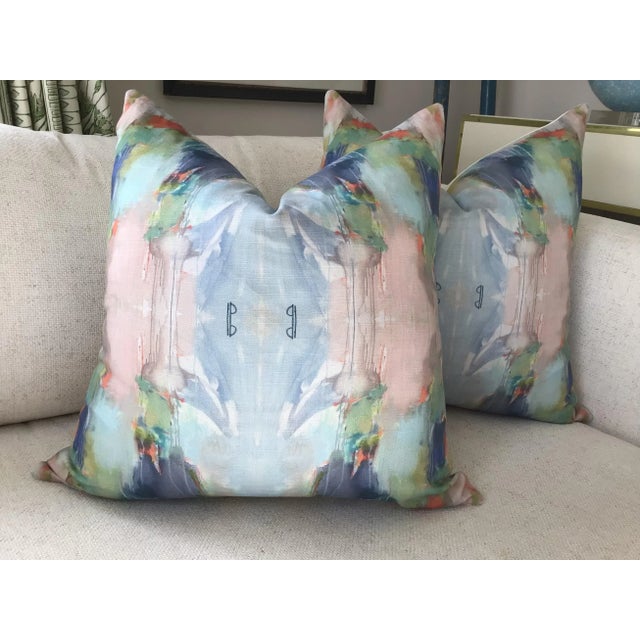 Laura Parks “Anna Pink” Pillows With Down Inserts a Pair Chairish