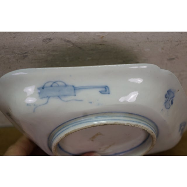 Ceramic Antique Japanese Imari Lozenge Porcelain Dish Takaramono Treasure Motif Arita For Sale - Image 7 of 14