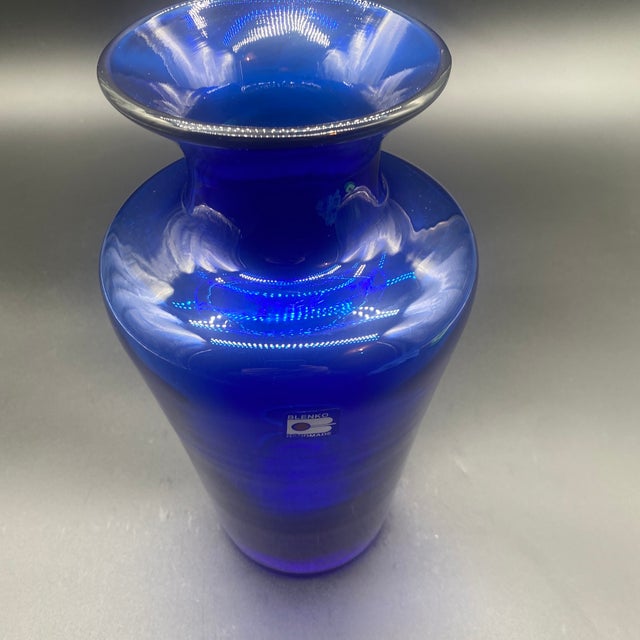 Beautiful Handblown Vintage Blenko vase. Deep mesmerizing Blue color. Hard to find a nicer one. Nice addition to your...