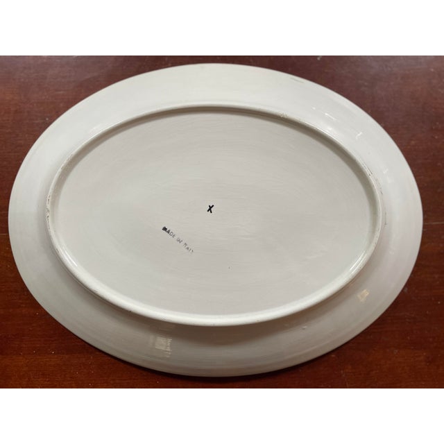 Italian Hand Painted Thanksgiving Turkey Platter Ceramic - Large Oval 14 X 18 For Sale - Image 10 of 10