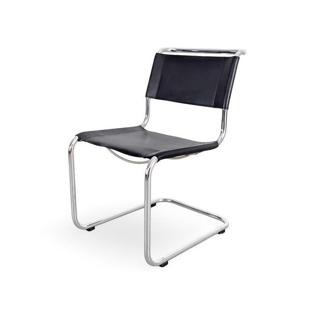 Black Bauhaus Cantilever Black Chairs S33 by Mart Stam for Thonet, Set of 5 For Sale - Image 8 of 11