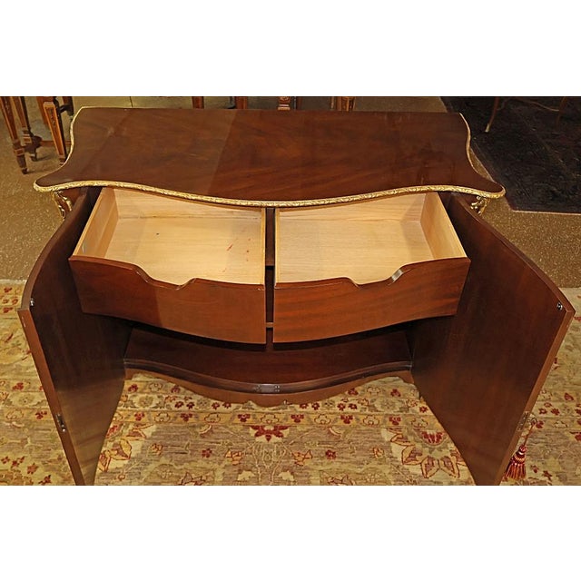Brown 1990s French Style Baker Mahogany Metal Mounted Server Commode Buffet Sideboard For Sale - Image 8 of 11