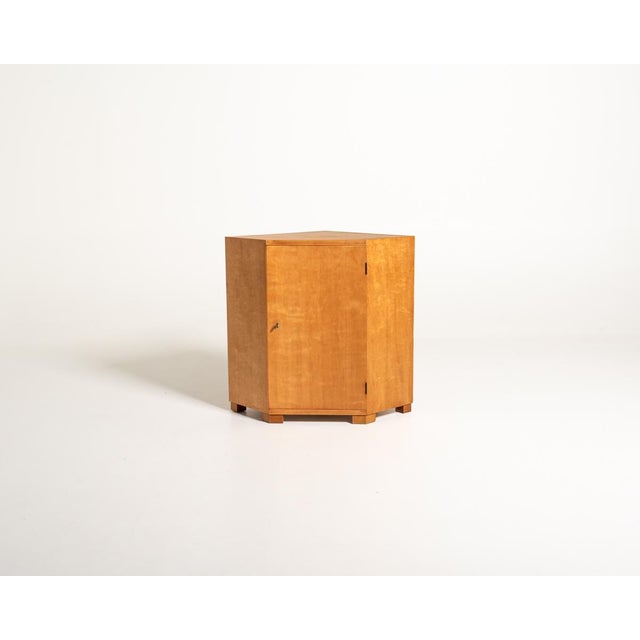 Brown Mid-Century Scandinavian Birch Corner Cabinet, 1930s For Sale - Image 8 of 8