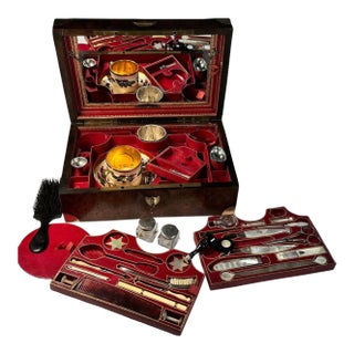 1798-1809 French Empire Nécessaire Traveler's Vanity, Sewing, Writer's Box - 30 Piece Set For Sale