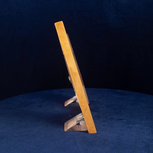 Vintage Natural Parchment and Acrylic Glass Photo Frame by Giorgio Tura for Tura Milano, 1980 For Sale - Image 7 of 17
