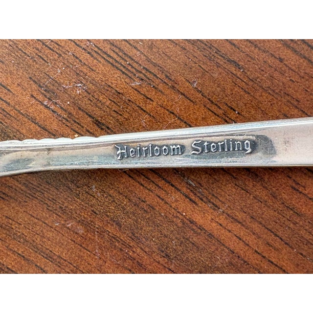 Silver Vintage Heirloom Sterling Silver “Damask Rose” Lemon Fork - 1946 Oneida For Sale - Image 8 of 8