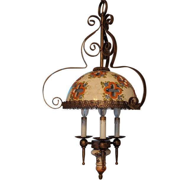 1950s Tuscany Hanging Porcelain Lamp For Sale