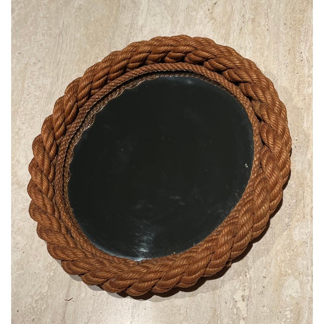 Round rope mirror in the style of Audoux Minet For Sale - Image 11 of 12