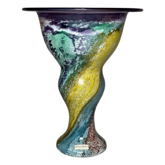 Can Can Vase in Glass by Kjell Engman for Kosta Boda, Sweden, 1980s For Sale