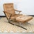 1970s Mid Century Danish Modern Lounge Chairs Set Tufted Metal Ottoman Pair Tan Arm 2 For Sale - Image 5 of 12