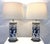 Attractive pair of ceramic table lamps from the late 20th century. They are made of white ceramic in a hexagon shape and...