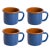 The Get Out x CCH Enamelware 12 oz. Mugs in Blue & Brown - Set of 4 For Sale - Image 4 of 4