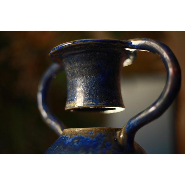 Blue Ceramic Vase For Sale - Image 4 of 9