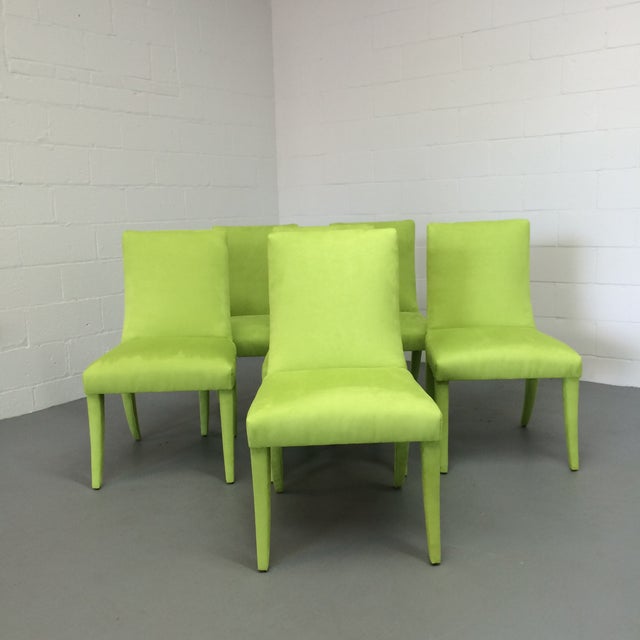 Mid Century Lime Dining Chairs Set of 6 Chairish