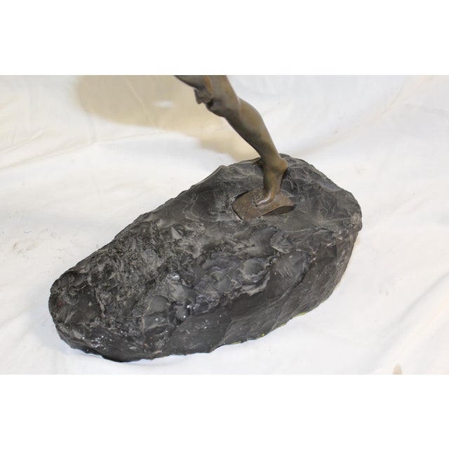 Bronze 1990s Art Deco Figurine Female Javelin Thrower For Sale - Image 8 of 18