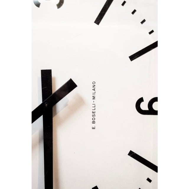 1930s Wall Clock with Aluminum Case from E. Boselli For Sale - Image 5 of 6