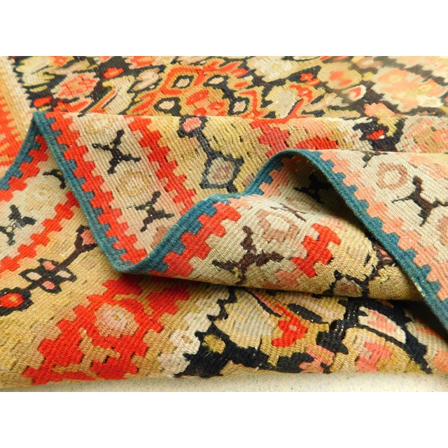 Antique Persian Senneh Kilim. 4'x 6'7" For Sale - Image 10 of 10