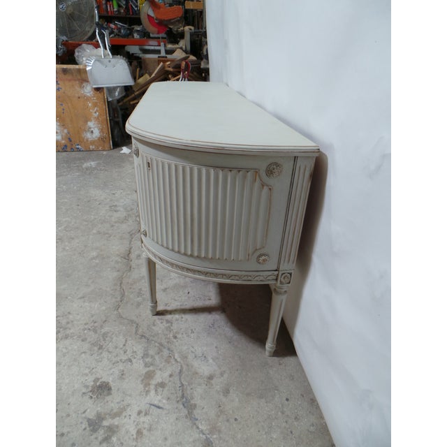 1950s Swedish Gustavian Style 4 Drawer 2 Door Sideboard For Sale - Image 5 of 12