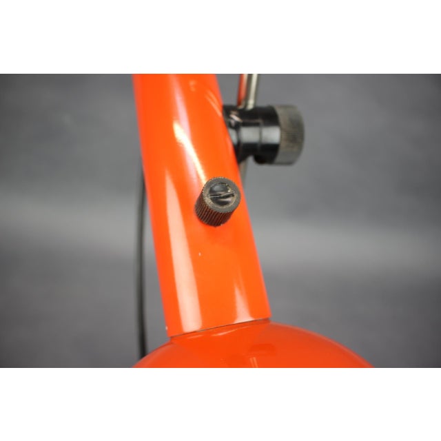 German Bauhaus Style Orange Adjustable Desk Lamp, 1970s For Sale - Image 9 of 13